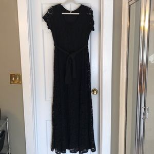 PinkBlush black lace maternity dress